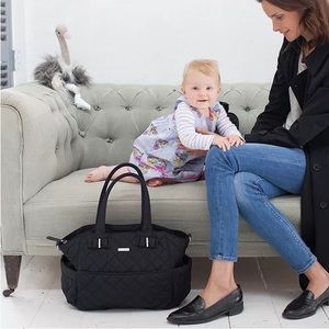 Storksak Bobby Quilted Shoulder Bag Diaper Bag, Black